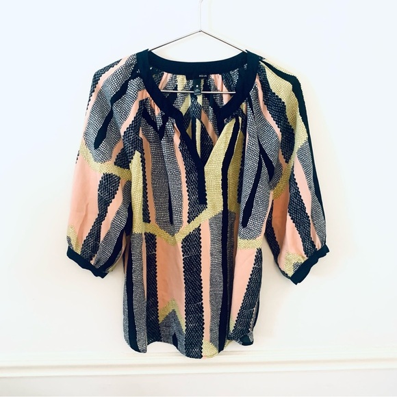 AQUA Multicolor Abstract Women's Top - Picture 5 of 7